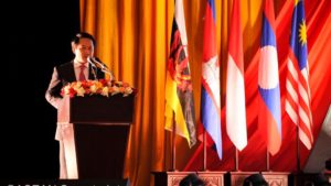 Ngoại trưởng Lào Saleumxay Kommasith phát biểu khai mạc Hội nghị các ngoại trưởng ASEAN lần thứ 49, Vientiane, ngày 24/07/2016