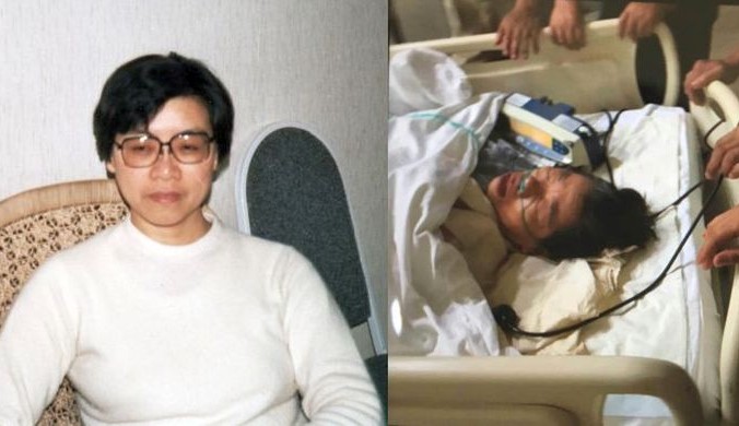 Bà Bách Căn Đễ nhập viện trong tình trạng hôn mê (phải) (Ảnh: Minh Huệ)