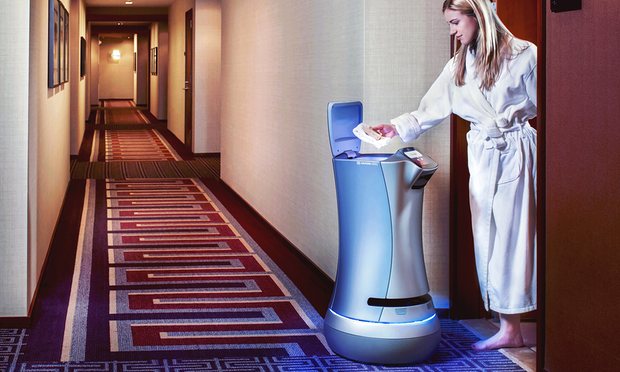 Botlr - robot hỗ trợ cung cấp các đồ vệ sinh tại Khách sạn Aloft (Ảnh: Savioke)