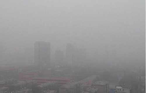 Sương mù ô nhiễm tháng 12/2016 tại miền nam tỉnh Hà Bắc.