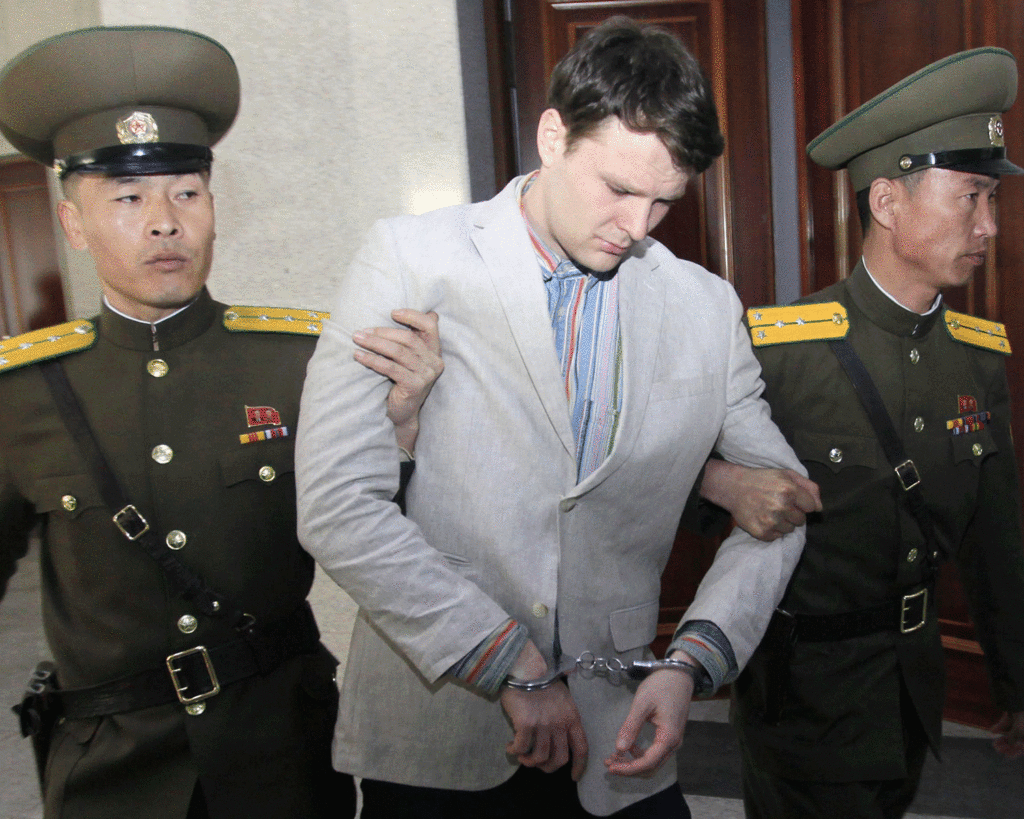Sinh viên Mỹ Otto Warmbier, 22 tuổi, bị bắt khi đang du lịch ở Bình Nhưỡng đầu năm 2017