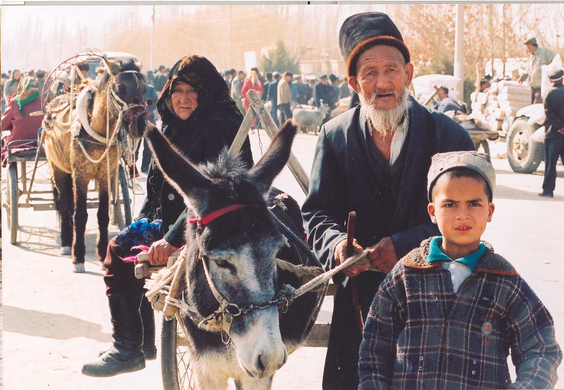 Uyghur elders sunday market Kashgar