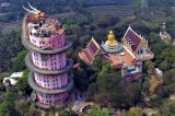 chùa Wat Samphran, Ngôi chùa màu hồng, Thái Lan,