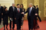 Xi Jinping Trump arrive for state dinner