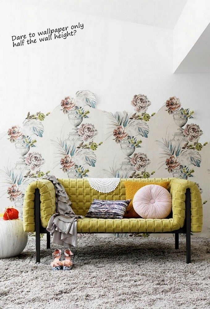 Wallpaper_Half_height_wall_with_floral_print_via_Design_Lovers_Blog