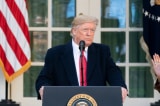 Tổng thống Donald Trump phát biểu tại Vườn Hồng, Tòa Bạch Ốc hôm 26/11.