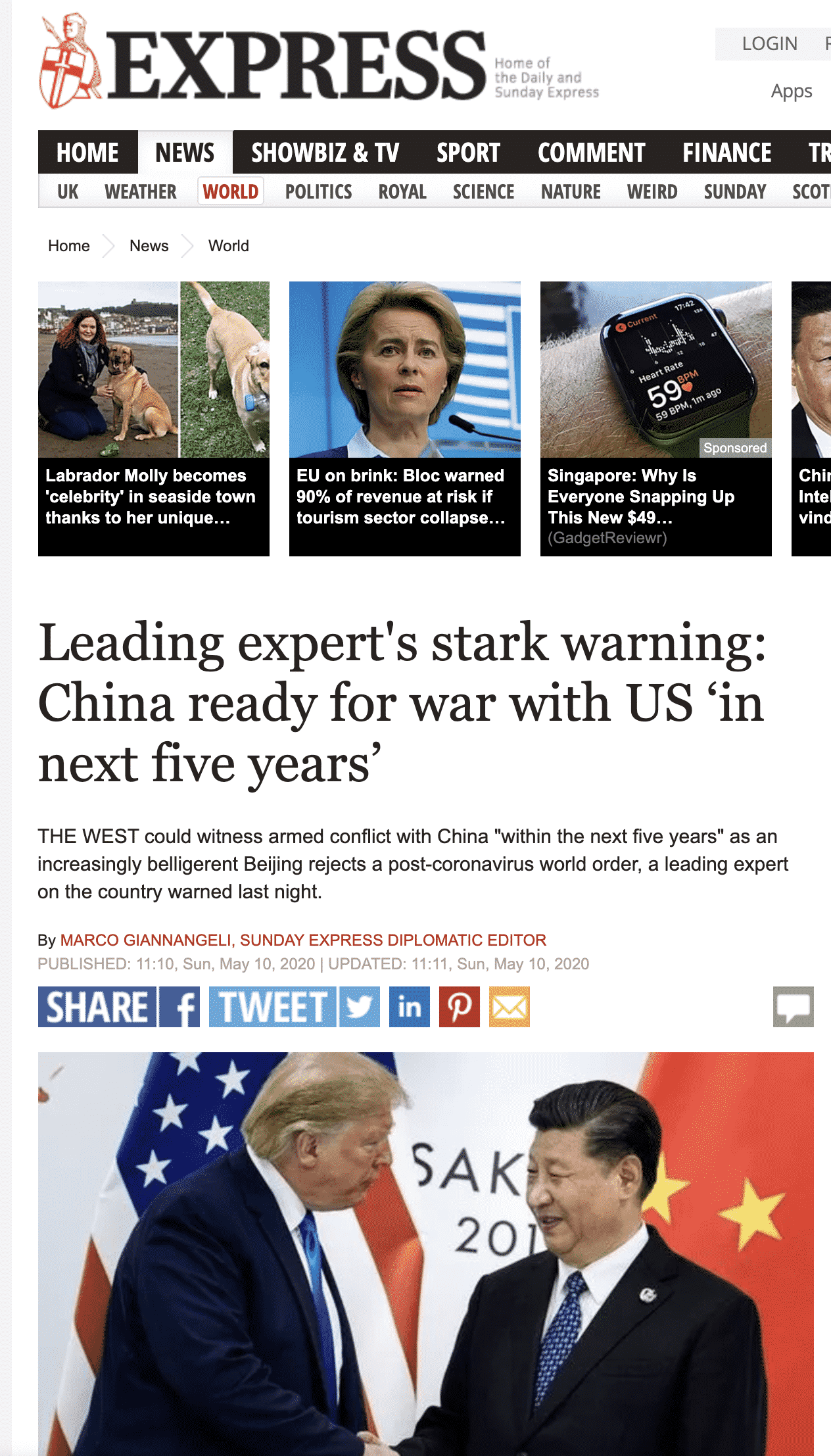“Chuyên gia cảnh báo: Trung Quốc chuẩn bị cho 5 năm tới chiến tranh nóng với Mỹ”