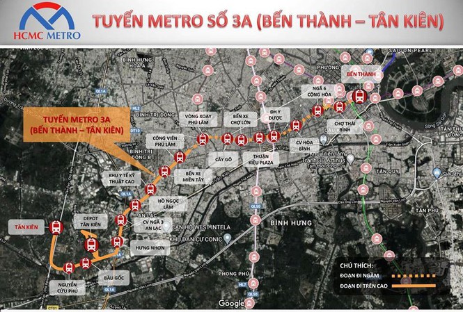 metro Bến Thành - Tân Kiên, TP.HCM, metro Bến Thành - Suối Tiên, metro Bến Thành - Tham Lương
