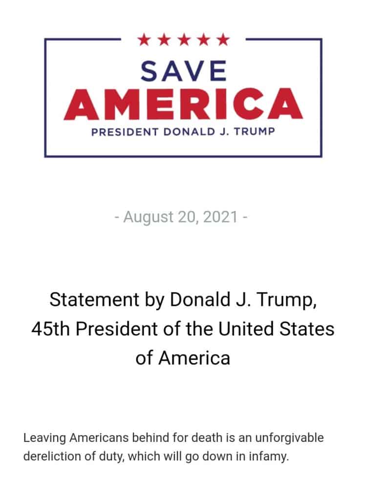 Donald Trump statement 20 8
