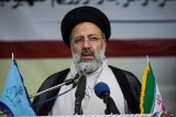 Ebrahim Raisi delivers speech at a rally