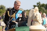 Prince Andrew unveiling a statue
