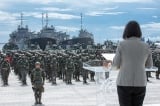 President of TAIWAN Tsai Ing wen reviews a Marine Corps battalion in Kaohsiung in July 2020 臺灣總統蔡英文校閱海軍陸戰隊九九旅步二營