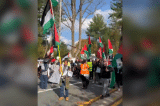 Hàng trăm người biểu tình ủng hộ Palestine tập trung bên ngoài nhà của Tổng thống Biden