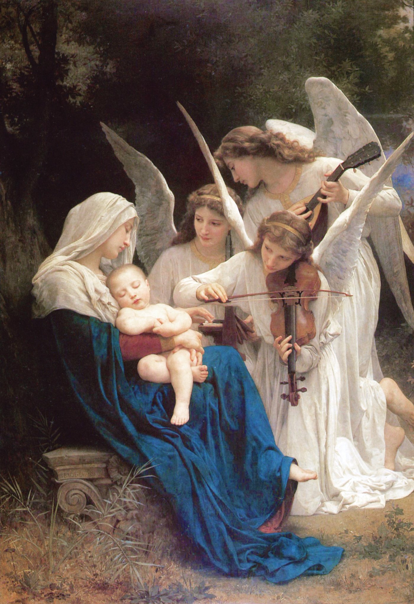 Bài ca của các Thiên Thần. Tranh của Danh họa William-Adolphe Bouguereau, thời kỳ Tân Cổ Điển.